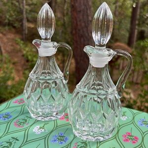 Beautiful Vintage Crystal Cruet Set - to hold oil, vinegar, etc.